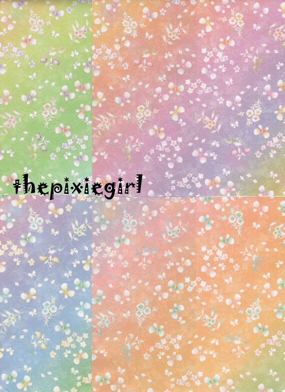 Origami Paper Japanese Hanakasumi Print 36 Sheets Butterflies And Flowers