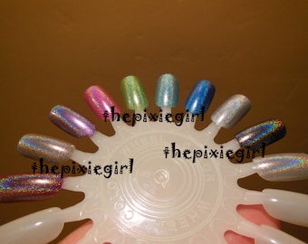 SPECTRAFLAIR Linear HOLOGRAPHIC Top Coat Nail Polish Lacquer in Base 2 sizes Available Indie Brand