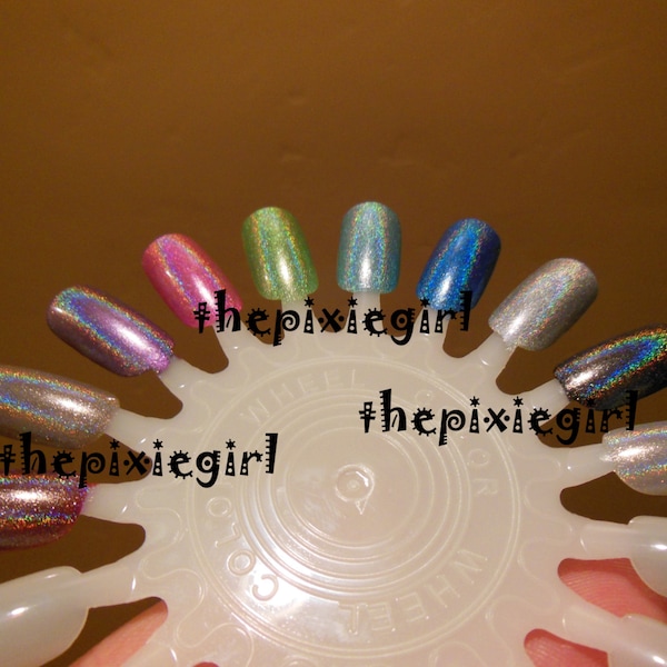 SPECTRAFLAIR Linear HOLOGRAPHIC Top Coat Nail Polish Lacquer in Base 2 sizes Available Indie Brand