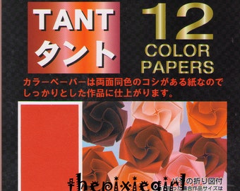 JAPANESE ORIGAMI PAPER Pink Red Tones 48 Sheet Semi-textured Double Sided 15cm