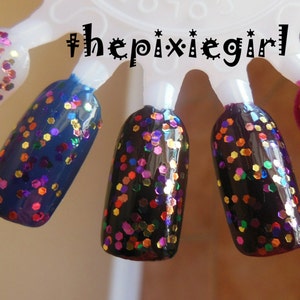 Mixed Color Metallic Glitter Indie Nail Polish Lacquer Handmade Party All the Time 2 Sizes image 2