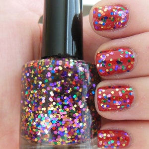 Mixed Color Metallic Glitter Indie Nail Polish Lacquer Handmade Party All the Time 2 Sizes image 1