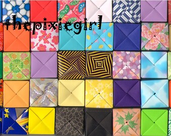 ORIGAMI PAPER BOX Handmade Folded 20 Mini Boxes Cute For Jewelry