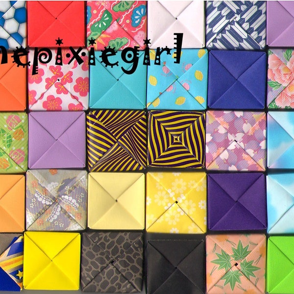 ORIGAMI PAPER BOX Handmade Folded 20 Mini Boxes Cute For Jewelry