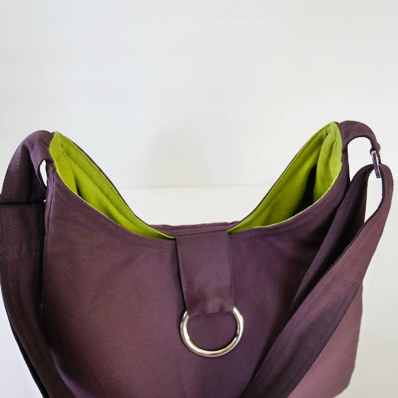 Deep purple Canvas Bag Shoulder bag, Cross body bag, Diaper bag, Purse, Messenger bag, Travel bag, Women everyday bag Katie image 6