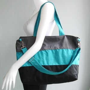 Water-Resistant nylon Tote Gym bag, Shoulder bag, Diaper bag, Messenger bag, Tote, Women carry on bag, travel bag HAPPY TOTE image 3