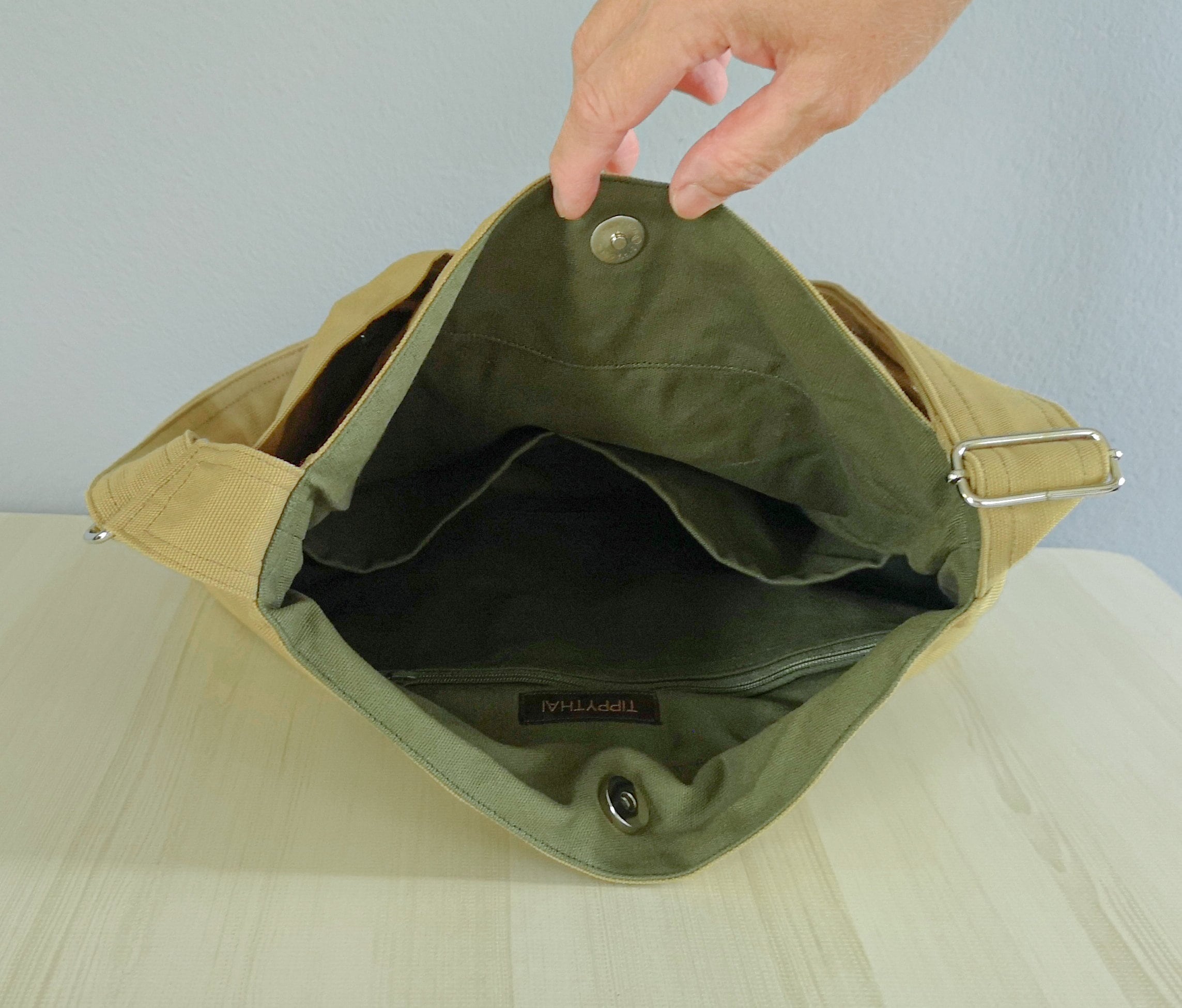 READY TO SHIP Khaki Canvas Crossbody Bag purse tote Etsy