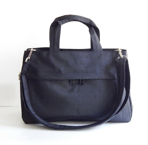 Sale Water-Resistant Bag in Black messenger bag tote | Etsy