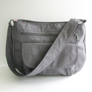 Black Canvas Zipper Messenger Bag Water Resistant Baby Diaper 