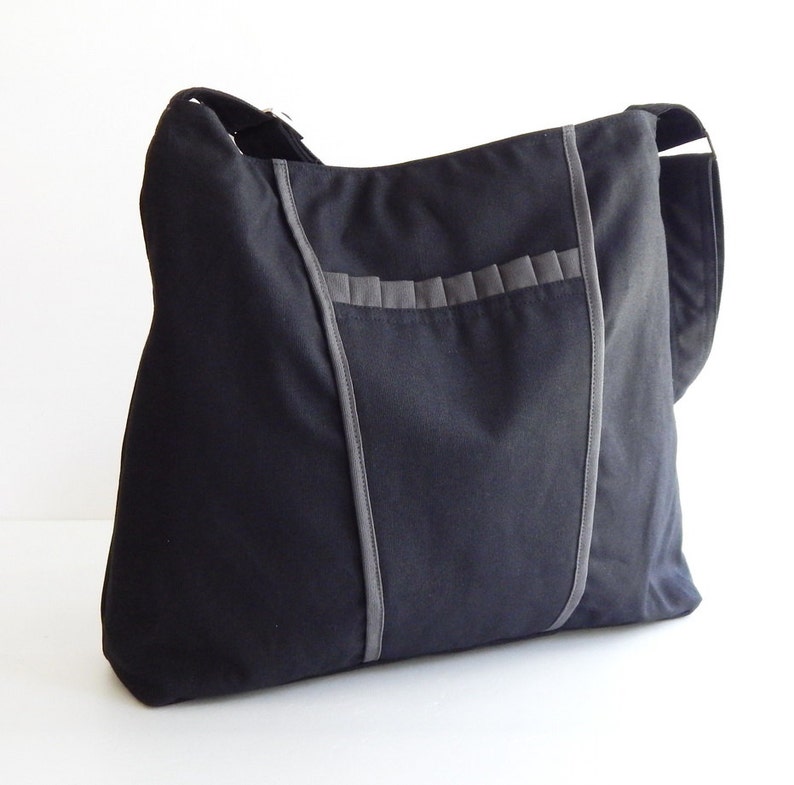 Sale Black Canvas Bag purse tote messenger bag hobo Etsy