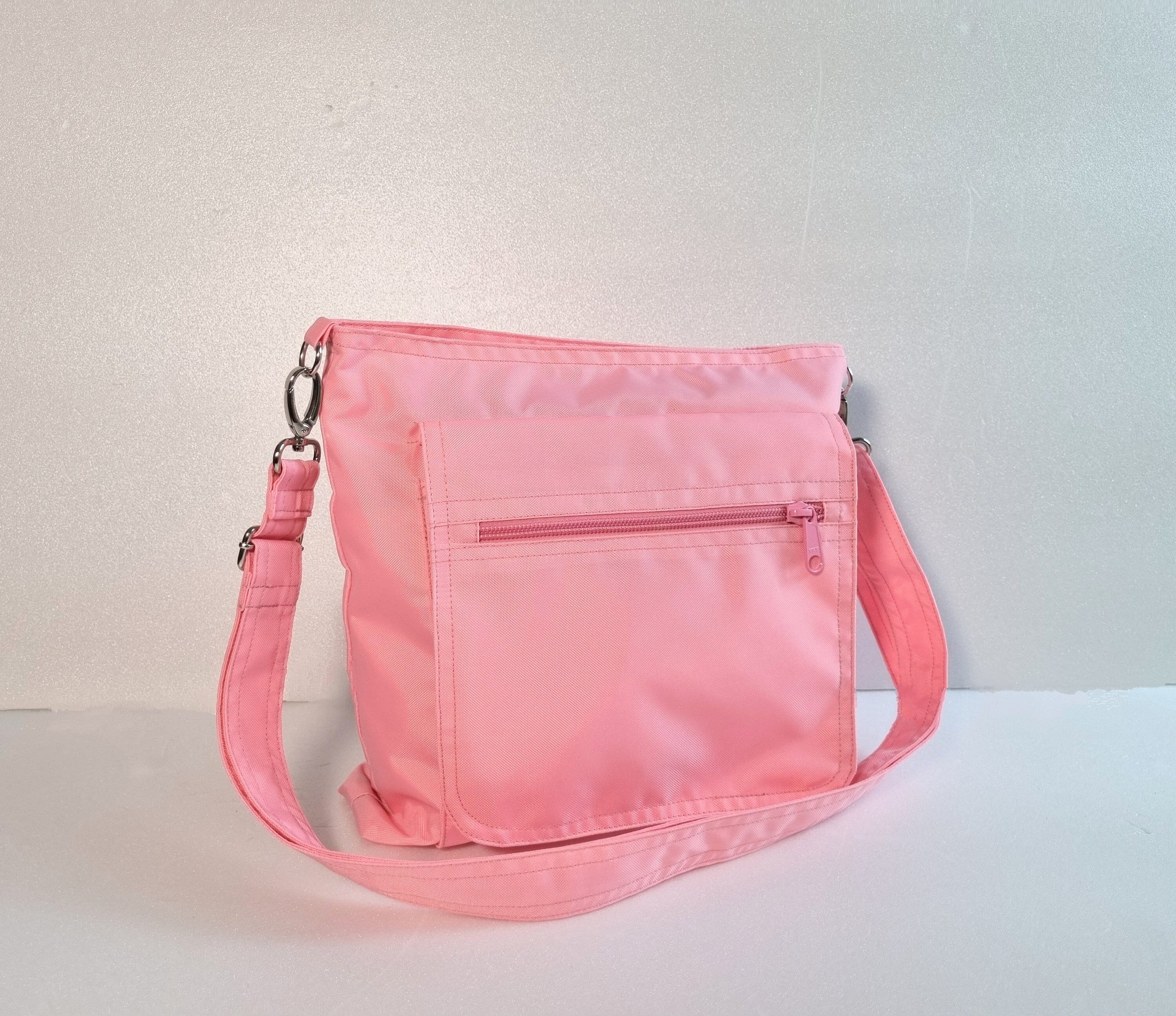 Pink Water Resistant Nylon Messenger Bag Shoulder Bag, Crossbody Bag, Travel Bag, Women, Light Weight Zipper Closure Bag Judith - Etsy Pink Water Resistant Nylon Messenger Bag Shoulder Bag, Crossbody Bag, Travel Bag, Women, Light Weight Zipper Closure Bag Judith - Etsy