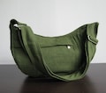 Forest Green Hemp Crossbody Bag, Everyday Messenger Light Weight Custom Bag - SMILEY product logo