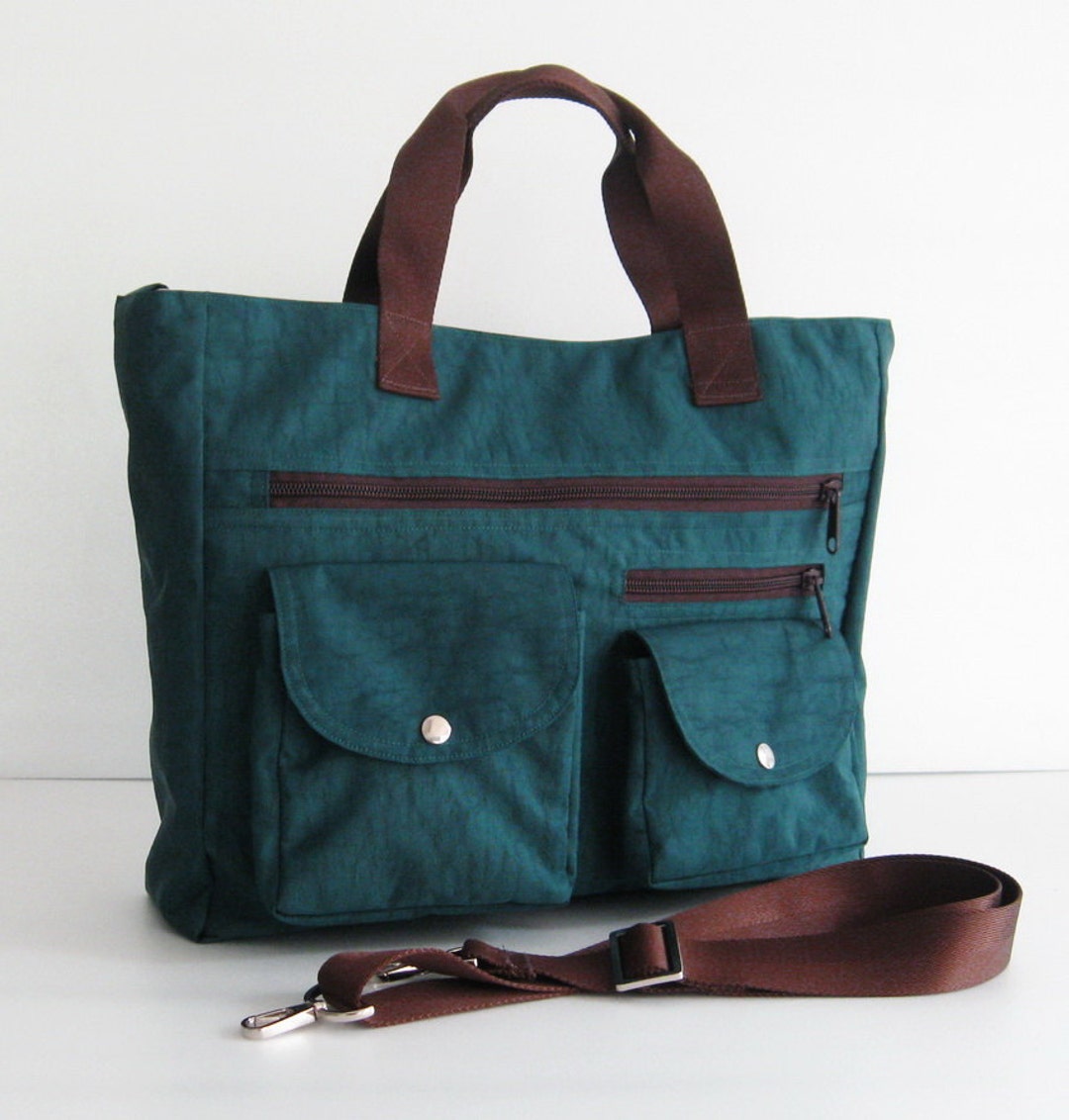 Dark Teal Water Resistant Nylon Bag Messenger Bag Women - Etsy