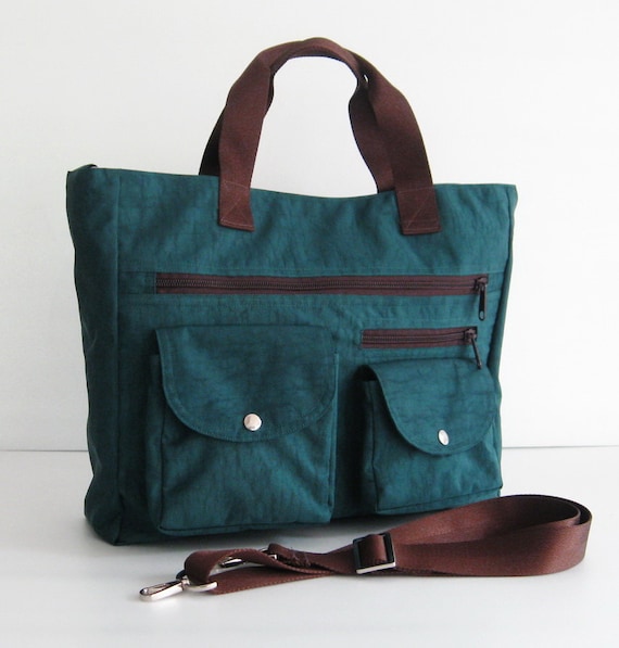 Nylon Shoulder Bag - Khaki green - Ladies