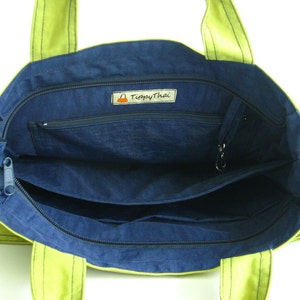 Apple Green Water-Resistant Nylon Bag laptop bag, Diaper bag, Messenger bag, Tote, Travel bag, Women work bag, everyday bag MELISSA image 4