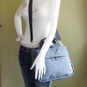 Grey Water-Resistant Bag messenger bag, tote for women, cross body bag, everyday bag, light weight bag, handbag, travel bag ANNIE image 4