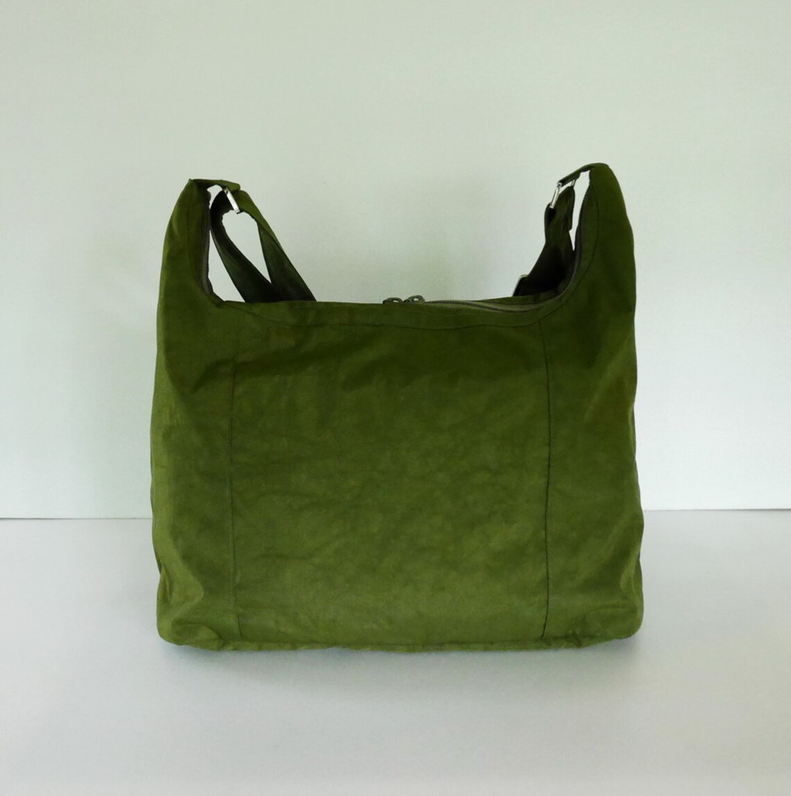 Dark Olive Water Resistant Nylon Messenger Bag Women Diaper Etsy
