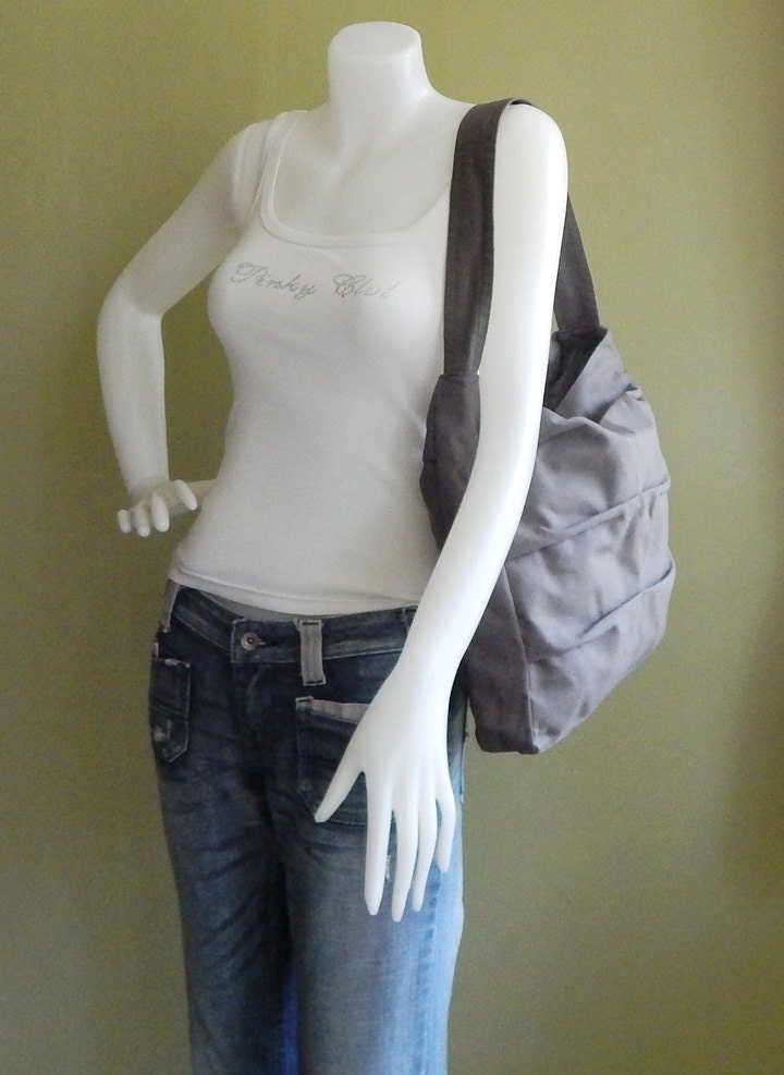 Grey Canvas Bag Shoulder Bag Tote Purse Handbag Unique Etsy