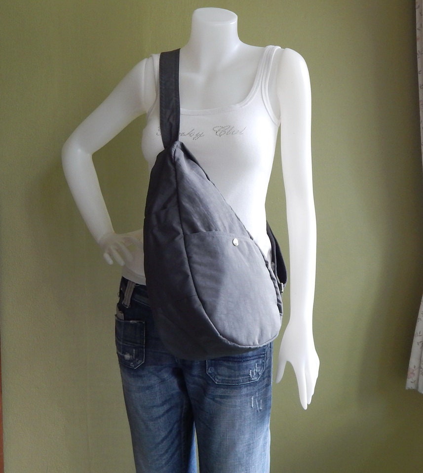 Sale Grey WaterResistant Nylon Bag Cross body Shoulder Etsy