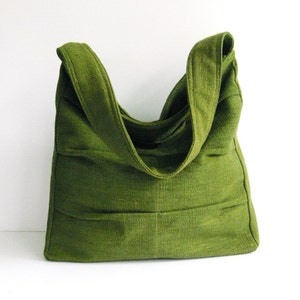 Forest Green Twisted Hemp Bag, shoulder bag, women bag, diaper bag, handbag, unique, stylish, medium size purse, everyday bag LISA image 1