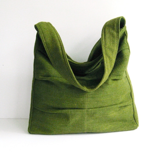 Forest Green Pure Hemp Bag Shoulder Bag Messenger Bag 
