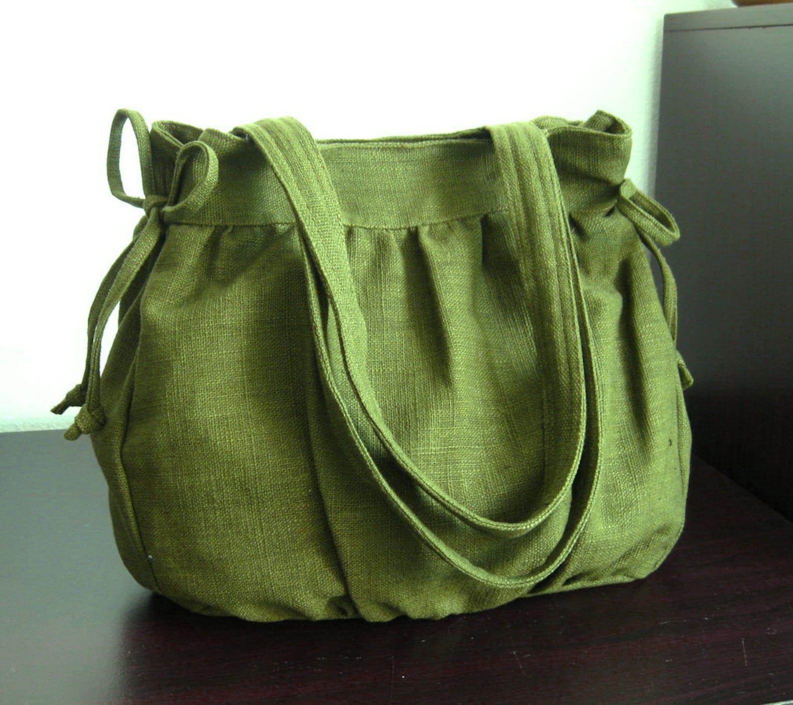 Sale Forest Green Hemp/Cotton Bag purse tote everyday Etsy