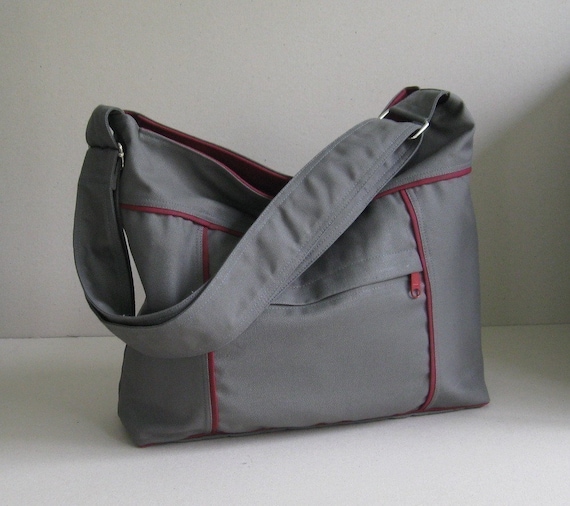 Sale Grey Canvas Bag Shoulder bag Diaper bag Messenger | Etsy