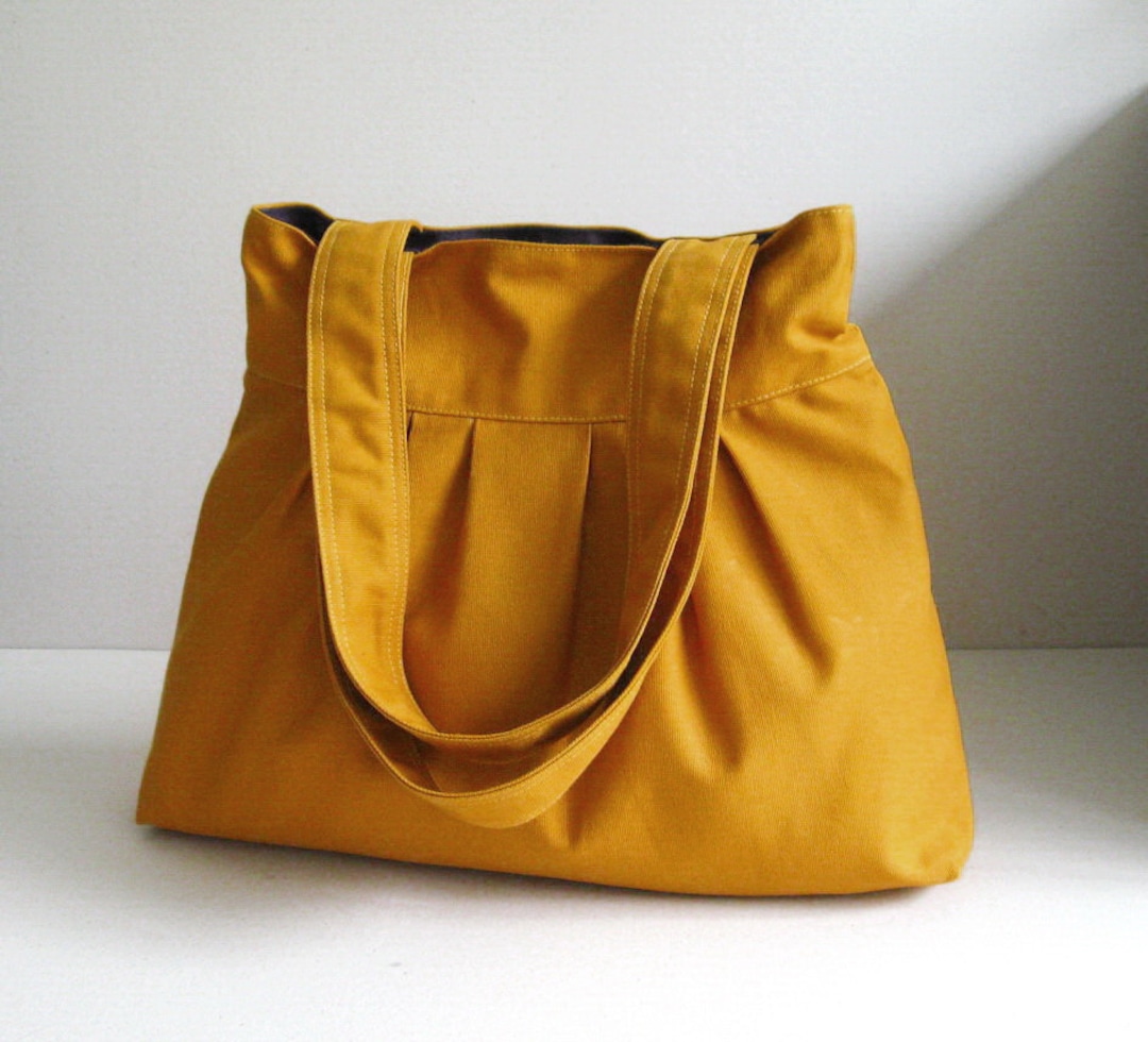 Mustard Canvas Bag Tote, Shoulder Bag, Light Weight Bag, Everyday Bag