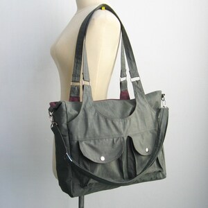 Grey Water-resistant Bag 3 Compartments, Messenger Bag, Cross Body Bag ...