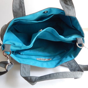 Grey Water-Resistant Bag messenger bag, tote for women, cross body bag, everyday bag, light weight bag, handbag, travel bag ANNIE image 5