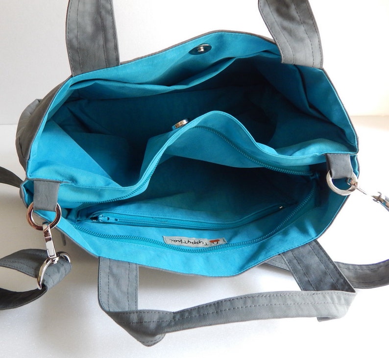 Grey Water-Resistant Bag messenger bag, tote for women, cross body bag, everyday bag, light weight bag, handbag, travel bag ANNIE image 5