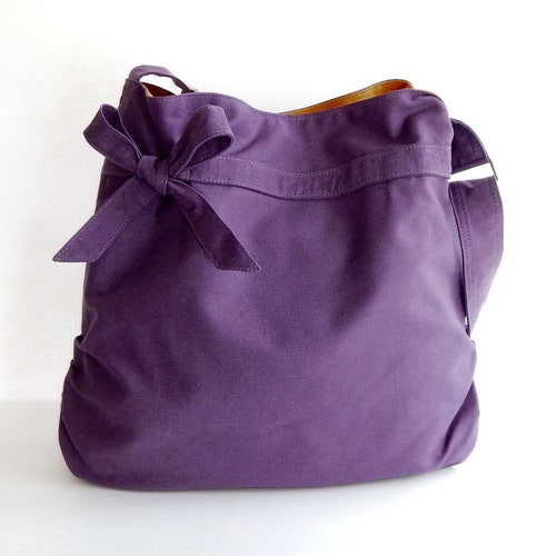 Deep Purple Light Weight Canvas Bag Women Handbag Everyday - Etsy