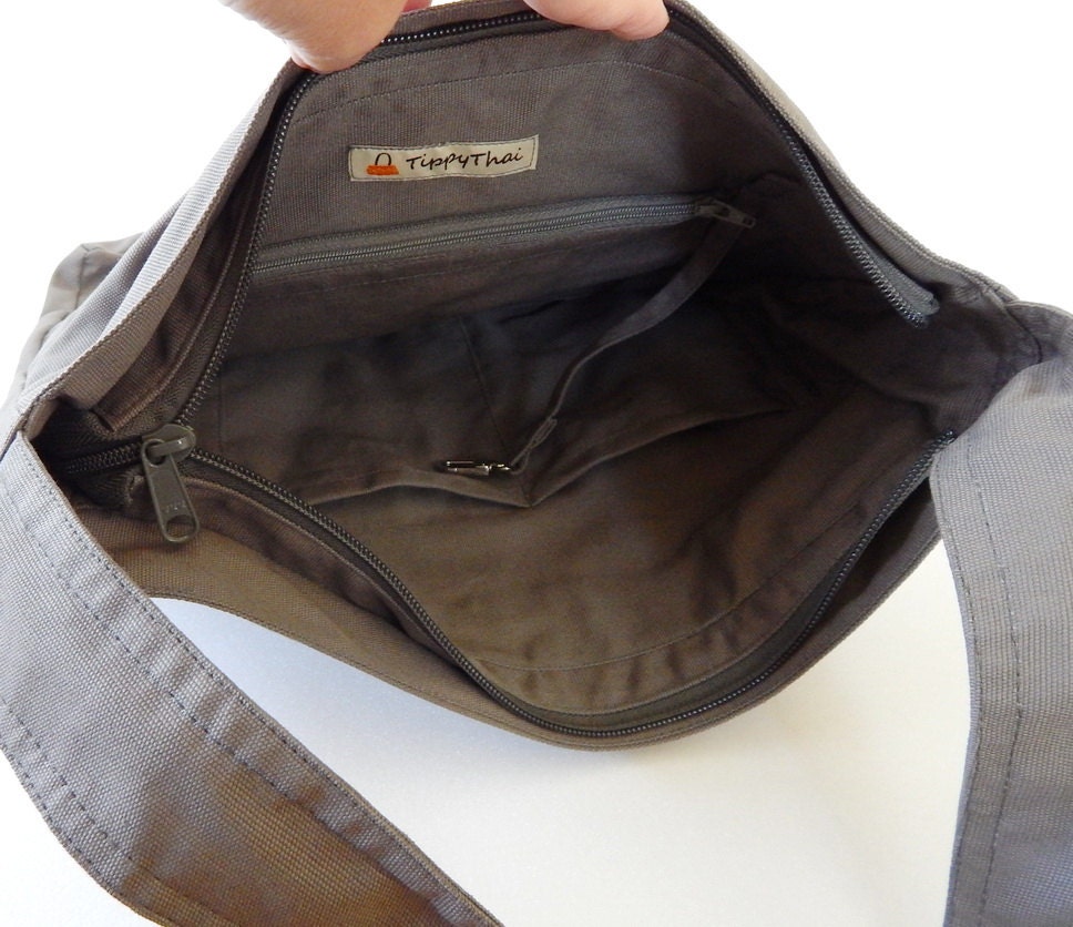 Grey Canvas Bag Shoulder Bag Tote Purse Handbag Unique Etsy