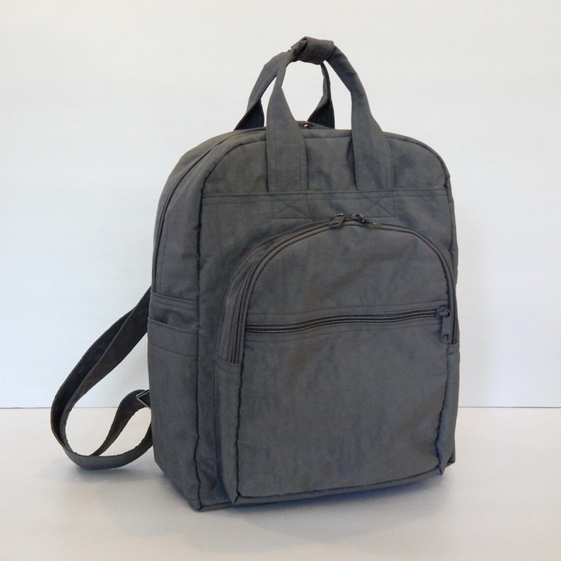 Sale Grey Water Resistant Nylon Backpack School bag Etsy