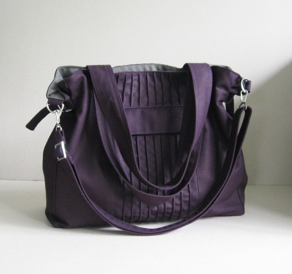 Deep Purple Canvas Tote Bag Messenger Bag for Women Travel - Etsy