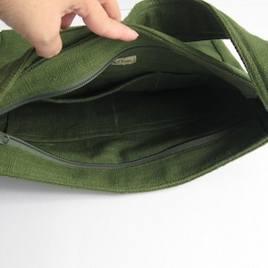 Forest Green Twisted Hemp Bag, shoulder bag, women bag, diaper bag, handbag, unique, stylish, medium size purse, everyday bag LISA image 4