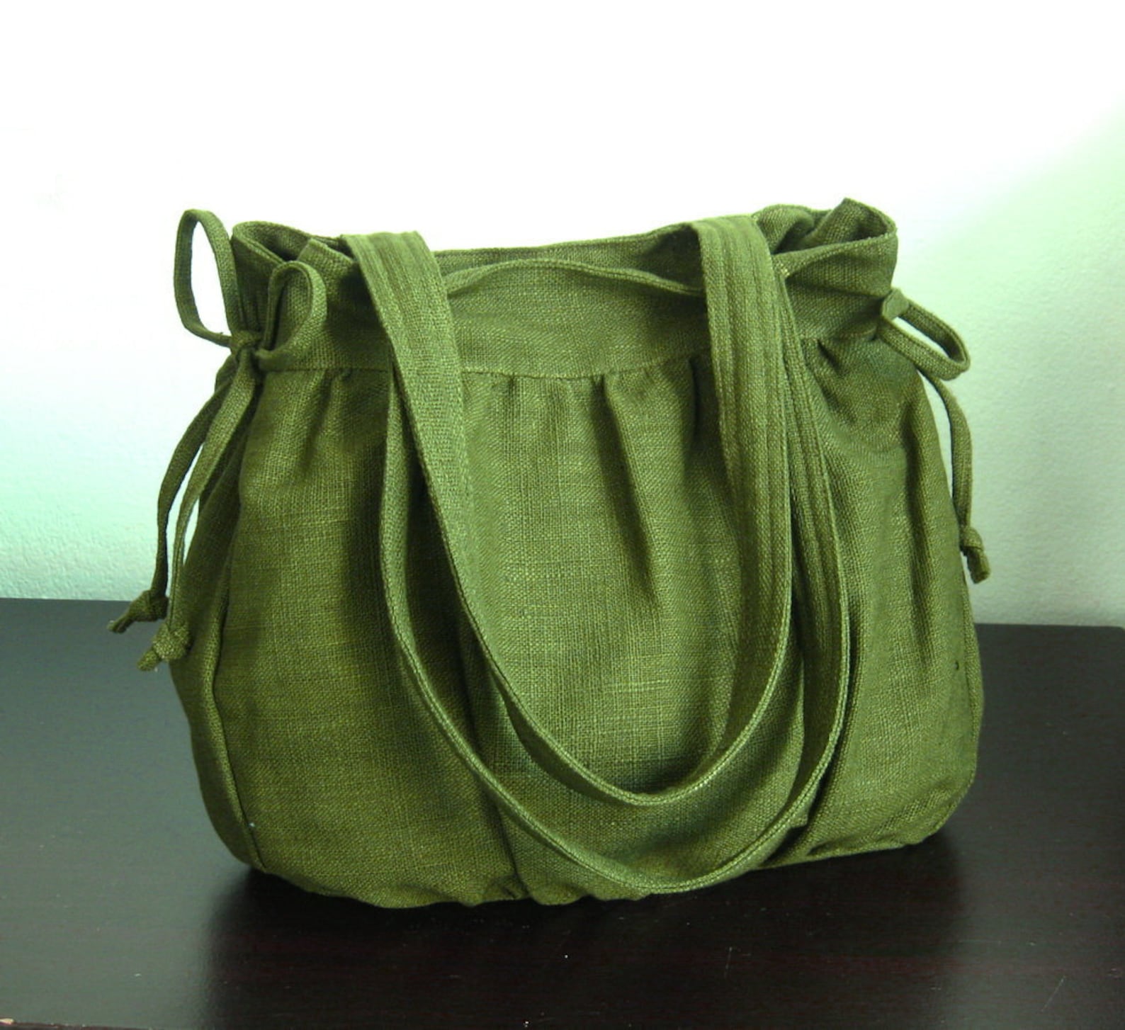 Sale Forest Green Hemp/Cotton Bag purse tote everyday Etsy
