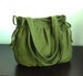 Forest Green Hemp Bag, women purse, tote, everyday bag, work bag, shoulder bag, carry all bag, natural fiber bag, light weight bag - MANDY 