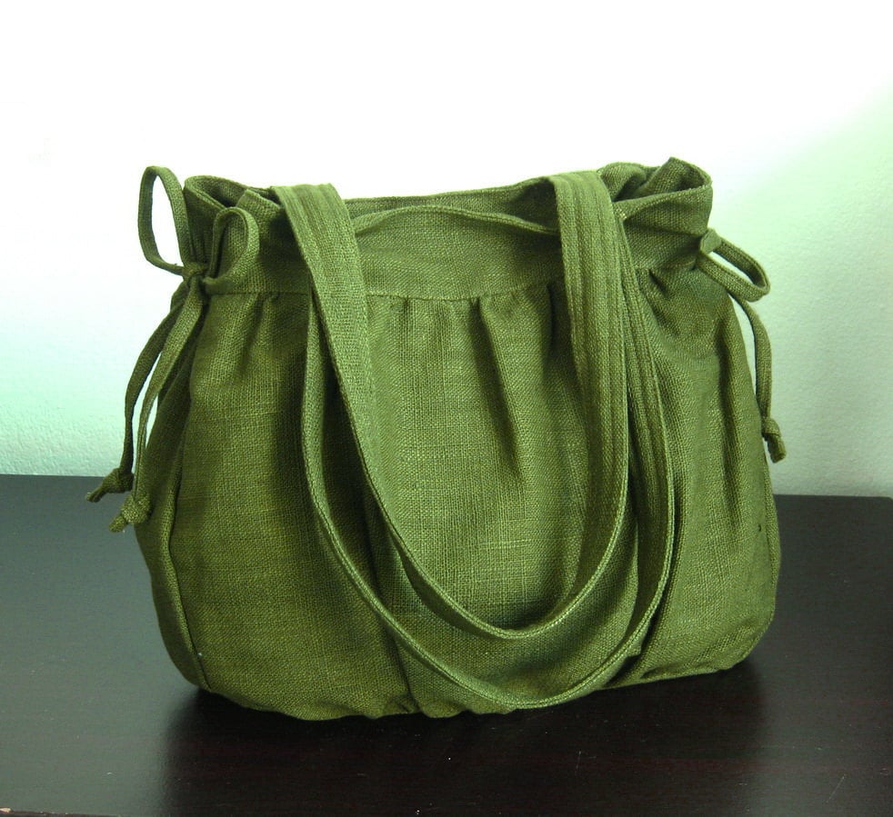 Forest Green Hemp Bag women purse tote everyday bag work Etsy