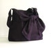 Deep Purple Cross body Canvas Bag, bag with pockets, women tote, handbag, shoulder bag, bow, messenger bag, travel bag, stylish - NINNY 