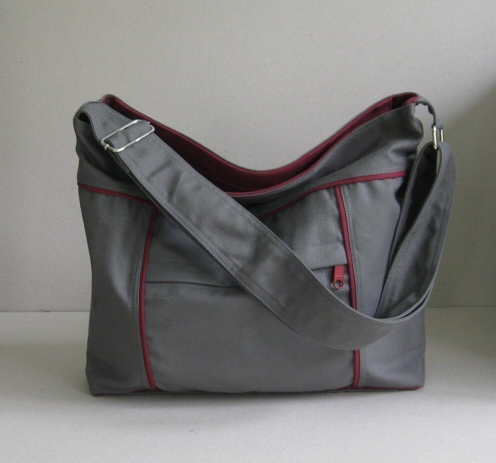 Grey Canvas Bag Shoulder Bag Diaper Bag Messenger Bag - Etsy