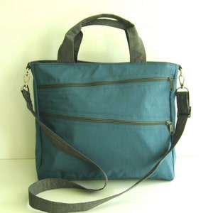 Water Resistant Nylon Bag in Dark Sky Blue - Diaper bag, Crossbody bag, Messenger bag, Laptop bag, Tote, women carry all bag - TAMPA