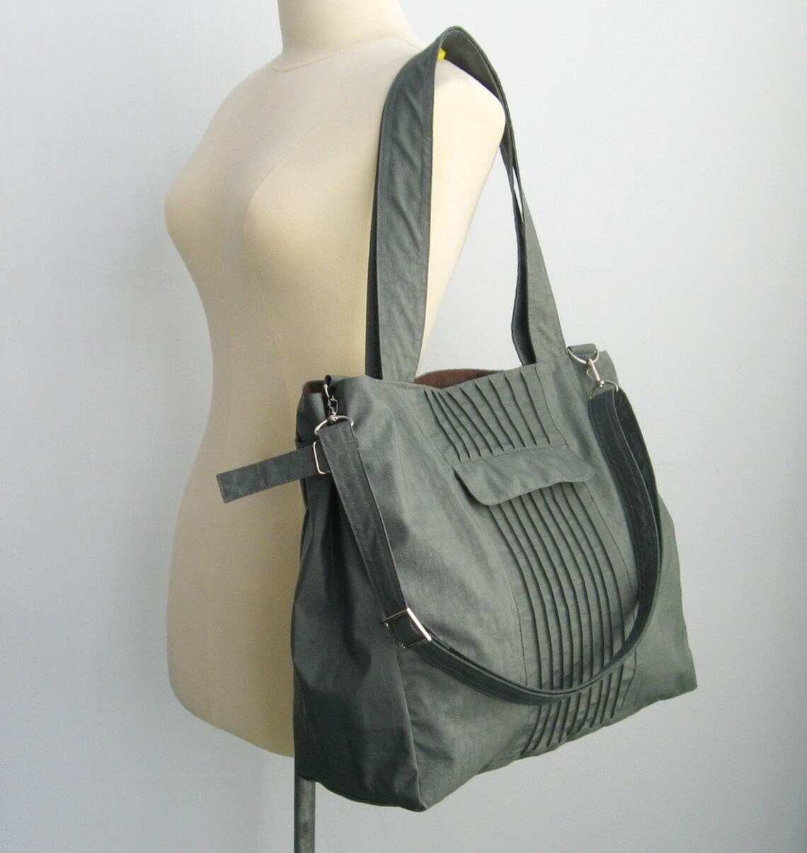 Grey Water-Resistant Bag diaper bag gym bag cross body | Etsy