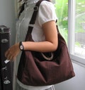 Chocolate Cotton Twill Bag - Diaper bag, Messenger bag, Travel bag, everyday crossbody bag, Women carry all bag - Carmen product logo