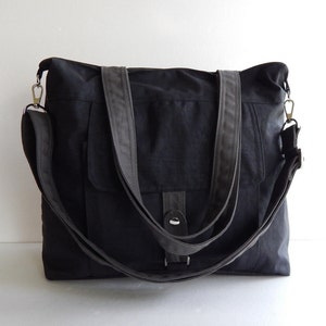 Black Water Resistant Nylon Bag - Cross Body Bag, Small