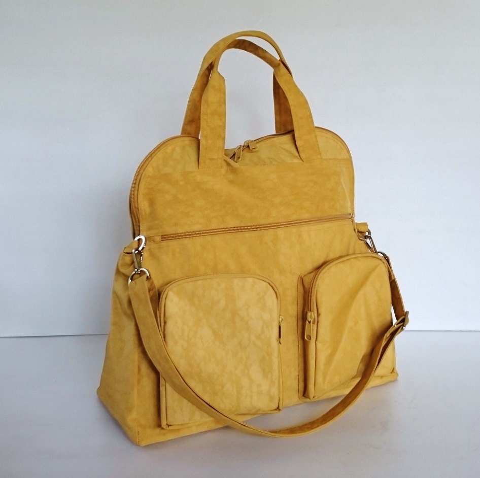 Sale Water Resistant Nylon Bag in Golden Yellow Messenger Etsy