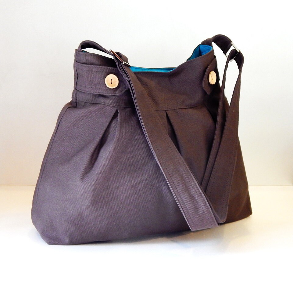 Chocolate Brown Canvas Bag Messenger / Diaper Bag / Tote / - Etsy