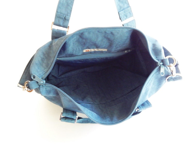 Water resistant messenger bag, diaper bag, travel bag, gym bag, carry all nylon bag, light weight tote, school bag, overnight bag KAREN image 5