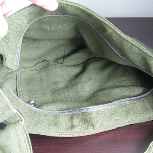 Forest Green Pure Hemp Bag, Shoulder Bag, Messenger Bag, Travel Bag ...