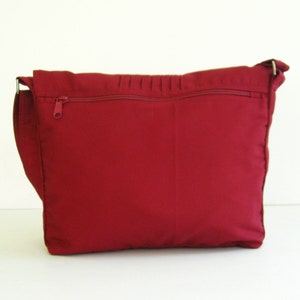 Maroon Cotton Twill Messenger Bag, Women Shoulder Bag, Crossbody Bag ...